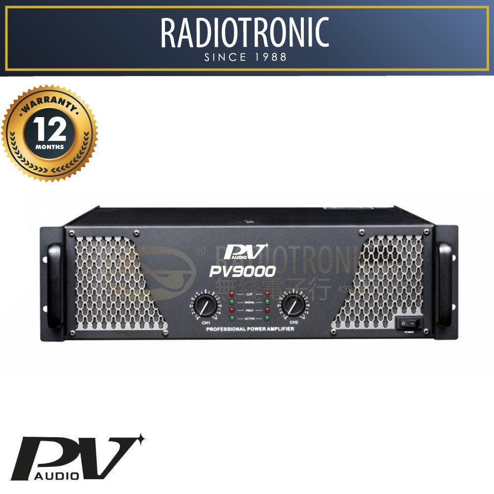 PV Audio 2 Channel 1200W Power Amplifier Mixer PV9000 Radiotronic